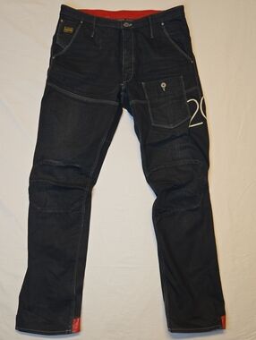 G-Star Raw 20 Year Anniversary Edition Black Washed Denim Jeans With Red Accents